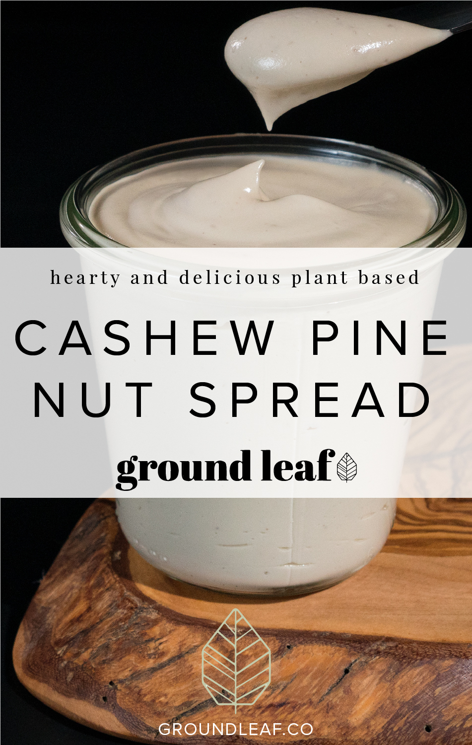Vegan cashew pine nut spread recipe.